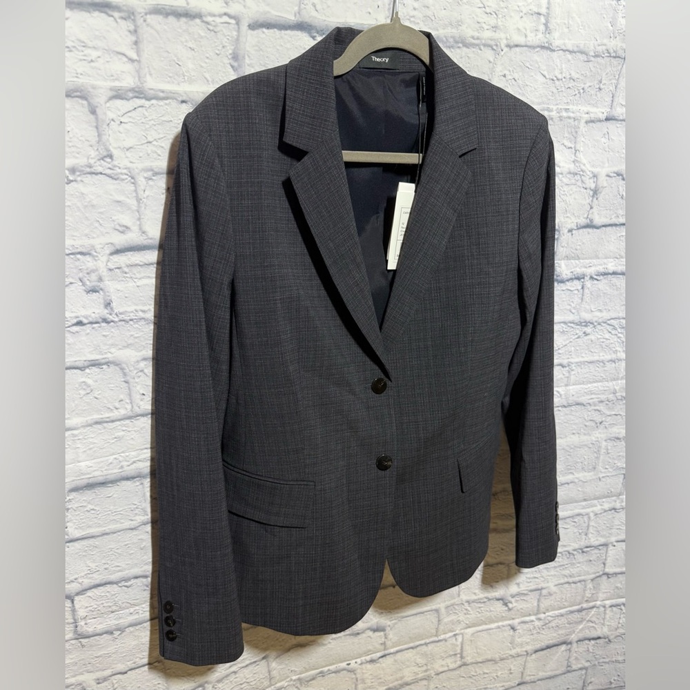 Theory Carissa Women’s Navy Blazer Suit Jacket, Size 12 - Picture 2 of 10